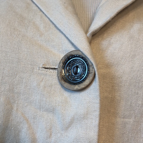 FOR CYNTHIA-LINEN Blend Creamy Tan Button Front Tunic Vest Blouse Top- XL/14/16 - Picture 4 of 10